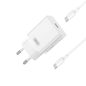 XO Φορτιστής με Θύρα USB-C και Καλώδιο USB-C 20W Power Delivery / Quick Charge 2.0 Λευκός (L126)