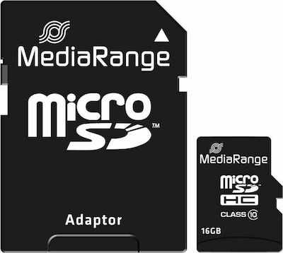 MediaRange MR958 microSDHC 16GB Class 10 A1 High Speed με αντάπτορα