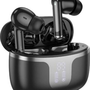 Hoco EQ10 In-ear Bluetooth Handsfree Ακουστικά με Θήκη Φόρτισης Μαύρα