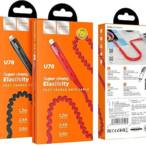 Hoco U78 Cotton Treasure USB-A to Lightning Cable Κόκκινο 1.2m (HC-U78LRD)