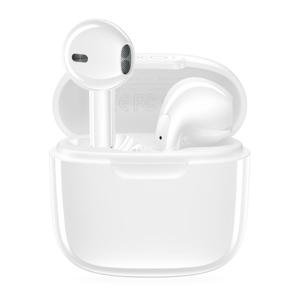 XO X23 TWS Earbud Bluetooth Handsfree Ακουστικά με Θήκη Φόρτισης Λευκά